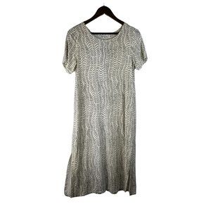 Fighting Eel Short Sleeve Maxi Dress Small Women's White Black Used